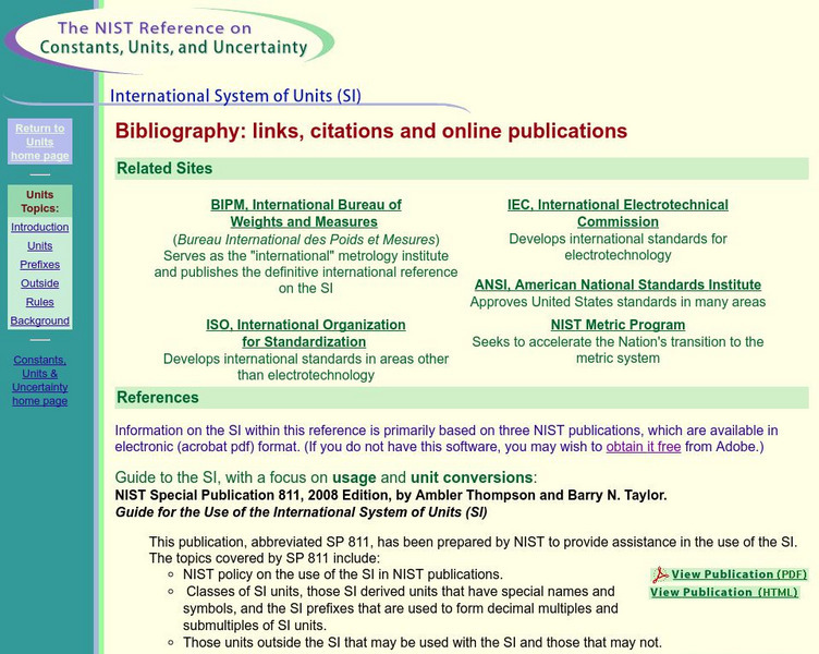 International Systemn of Units (Si) Handout International Systemn of Units (Si) Handout