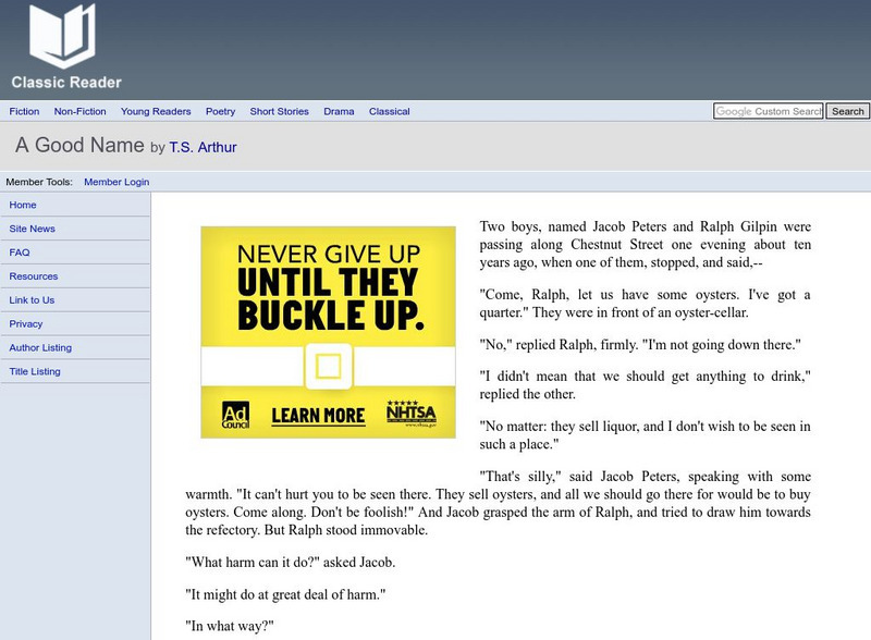 Classic Reader: A Good Name by t.s. Arthur eBook Classic Reader: A Good Name by t.s. Arthur eBook
