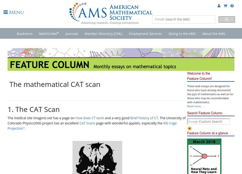 American Mathematical Society: The Mathematical Cat Scan Graphic American Mathematical Society: The Mathematical Cat Scan Graphic