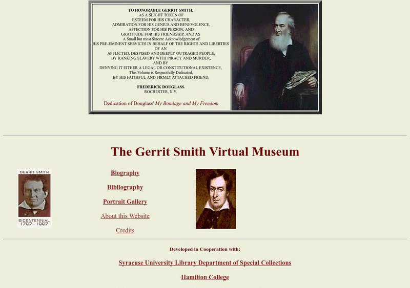 New York History Net: The Gerrit Smith Virtual Museum Website New York History Net: The Gerrit Smith Virtual Museum Website