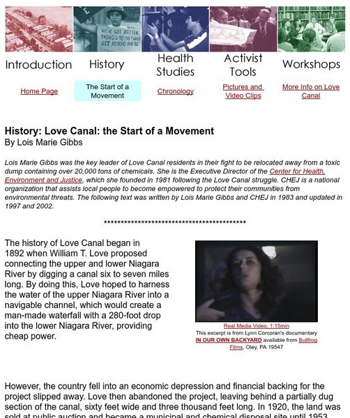 Lessons From Love Canal: History: The Start of a Movement Website Lessons From Love Canal: History: The Start of a Movement Website