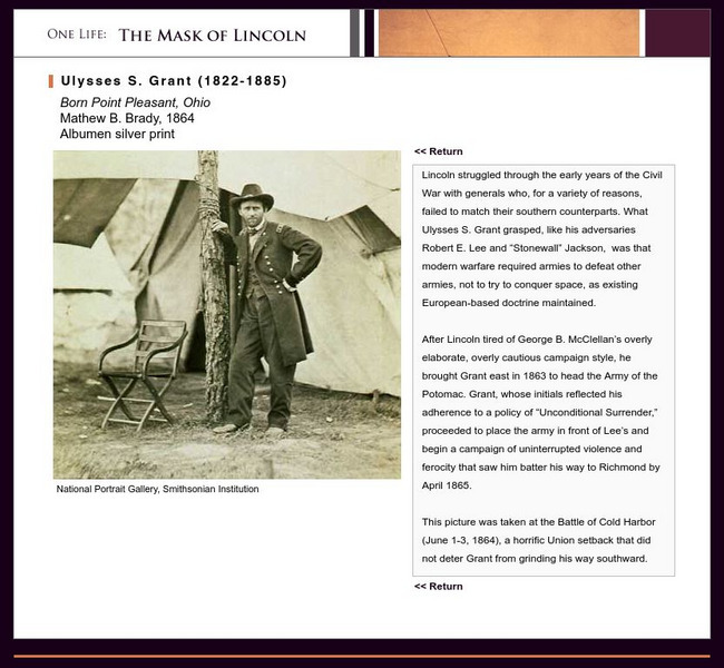 National Portrait Gallery: The Mask of Lincoln: Ulysses S. Grant Website National Portrait Gallery: The Mask of Lincoln: Ulysses S. Grant Website