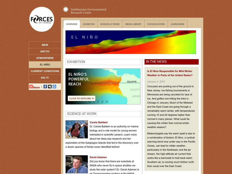 Smithsonian Environmental Research Center: Forces of Change:el Nino Interactive Smithsonian Environmental Research Center: Forces of Change:el Nino Interactive