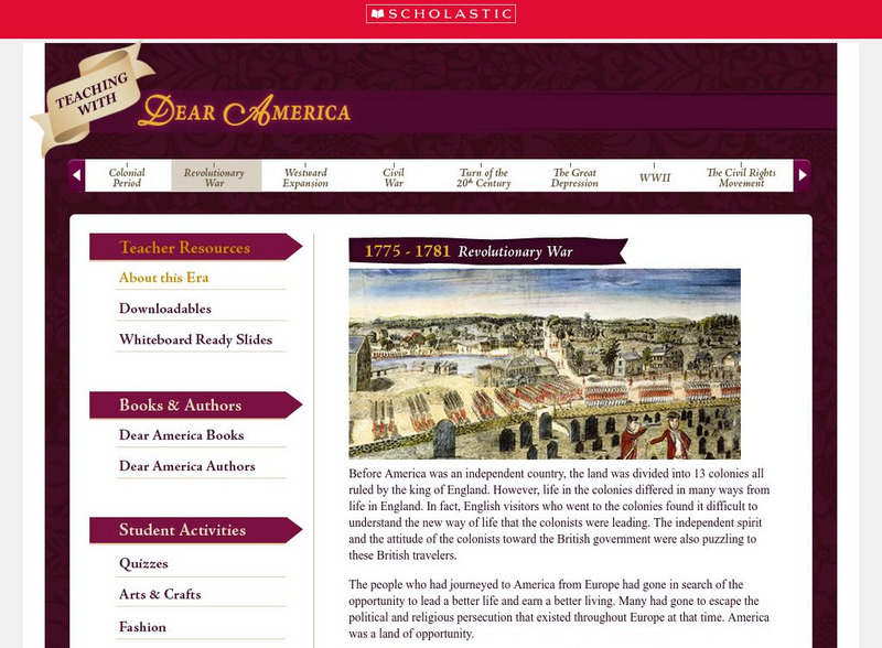 Scholastic: Our America: The Revolutionary War Unit Plan Scholastic: Our America: The Revolutionary War Unit Plan