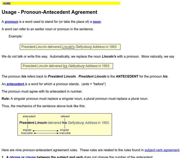 Towson University: Usage Pronoun Antecedent Agreement Handout Towson University: Usage Pronoun Antecedent Agreement Handout