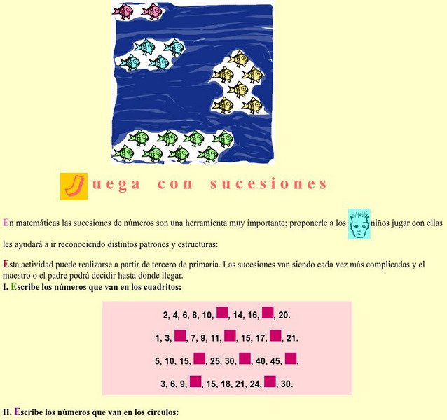 Red Escolar: Juega Con Sucesiones Activity Red Escolar: Juega Con Sucesiones Activity