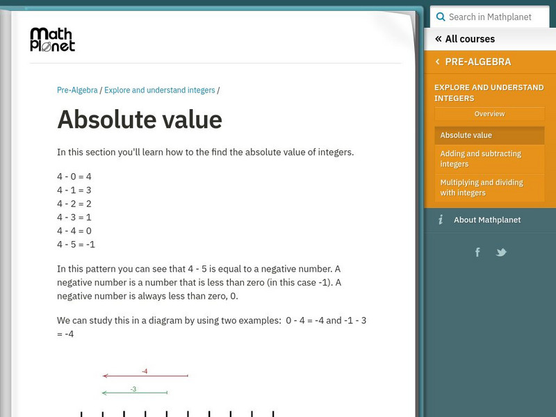 Math Planet: Pre Algebra: Absolute Value eBook Math Planet: Pre Algebra: Absolute Value eBook