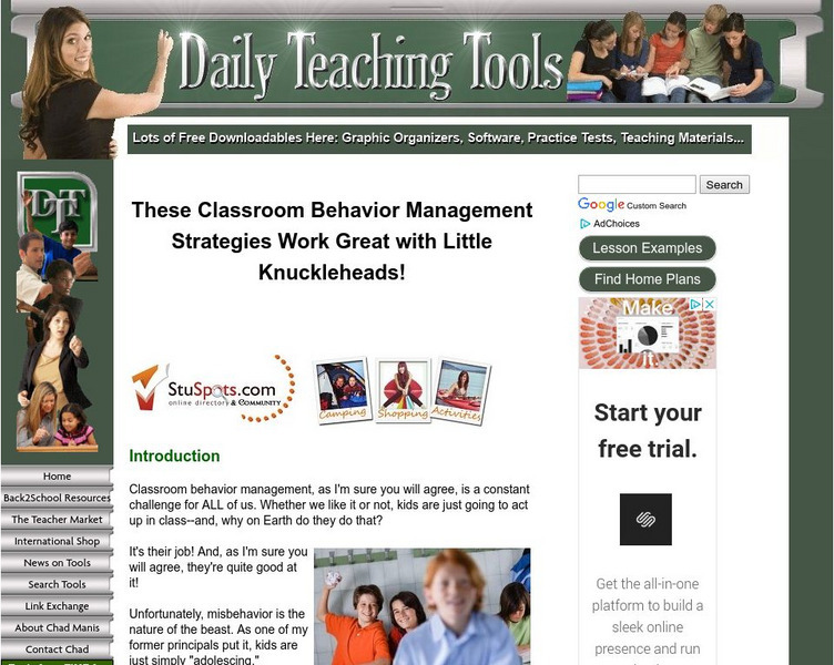 Daily Teaching Tools: Classroom Behavior Management: Forms Activity