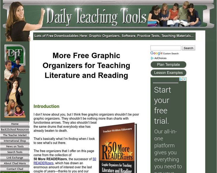 Daily Teaching Tools:more Graphic Organizers for Teaching Literature and Reading Graphic Daily Teaching Tools:more Graphic Organizers for Teaching Literature and Reading Graphic