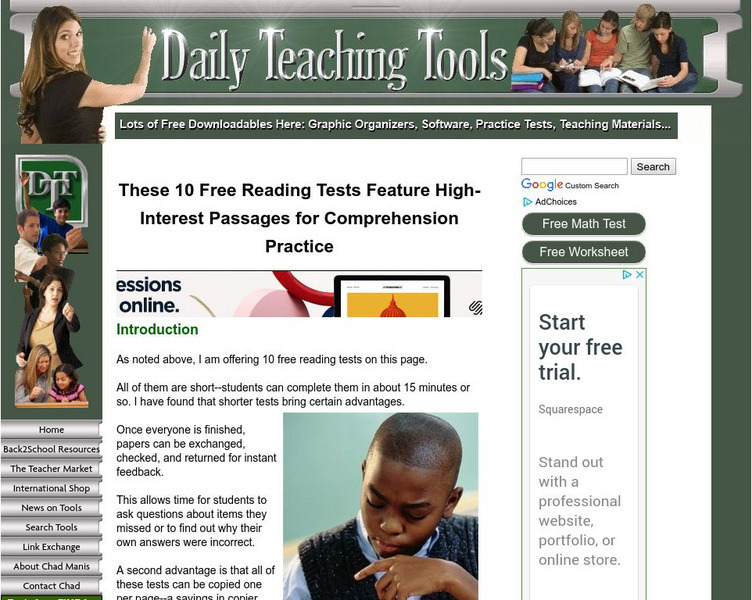 Daily Teaching Tools: 10 Free Reading Tests Unknown Type Daily Teaching Tools: 10 Free Reading Tests Unknown Type