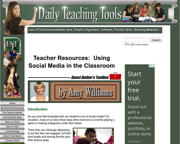 Daily Teaching Tools: 10 Ways to Use Social Media in the Classroom Activity Daily Teaching Tools: 10 Ways to Use Social Media in the Classroom Activity