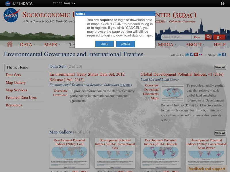 Nasa: Sedac: Environmental Governance and International Treaties Website Nasa: Sedac: Environmental Governance and International Treaties Website