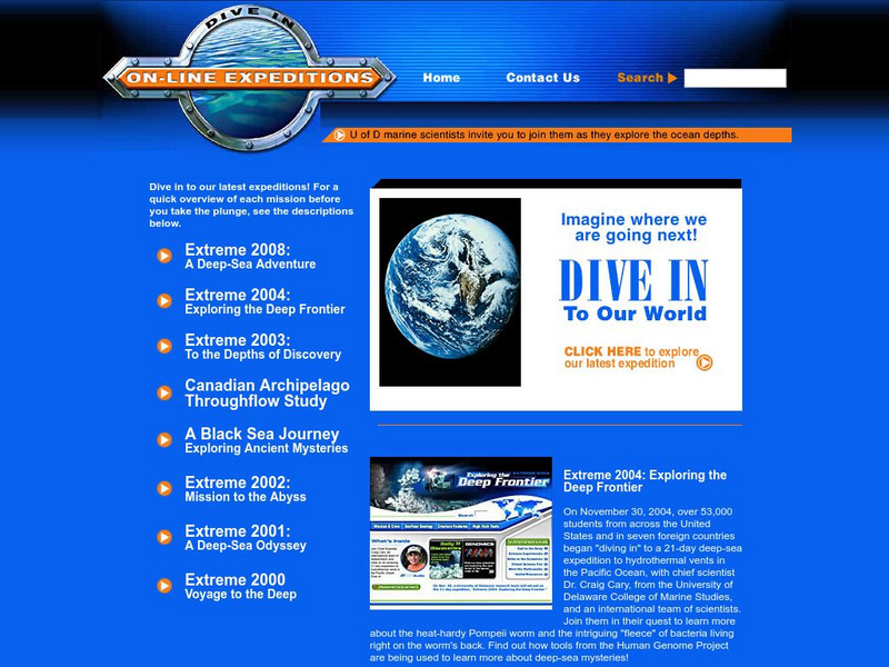 University of Delaware: On Line Expeditions Website University of Delaware: On Line Expeditions Website