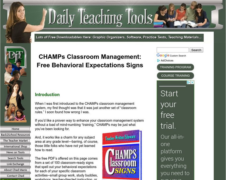 Daily Teaching Tools: Cham Ps Classroom Management: Success Activity Daily Teaching Tools: Cham Ps Classroom Management: Success Activity