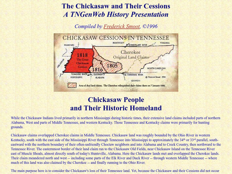 First People of Tennessee: The Chickasaw and Their Cessions Website