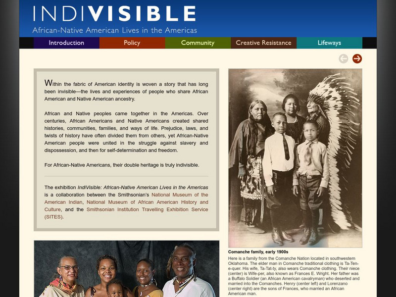 National Museum of the American Indian: African Native American Lives Unit Plan National Museum of the American Indian: African Native American Lives Unit Plan