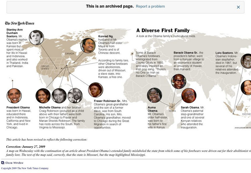 New York Times: A Diverse First Family Graphic New York Times: A Diverse First Family Graphic