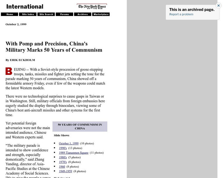 New York Times: Communism at 50 Article New York Times: Communism at 50 Article