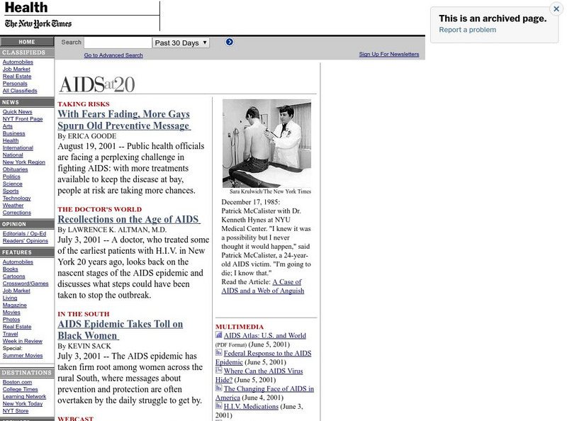 New York Times: Aids at 20 Website New York Times: Aids at 20 Website