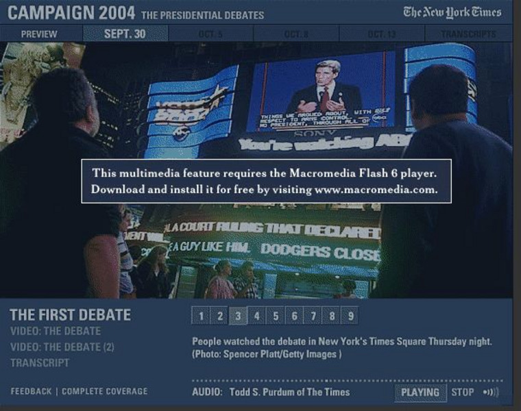 New York Times: Campaign 2004: The Presidential Debates Interactive New York Times: Campaign 2004: The Presidential Debates Interactive