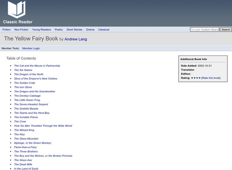 Classic Reader: The Yellow Fairy Book by Andrew Lang eBook