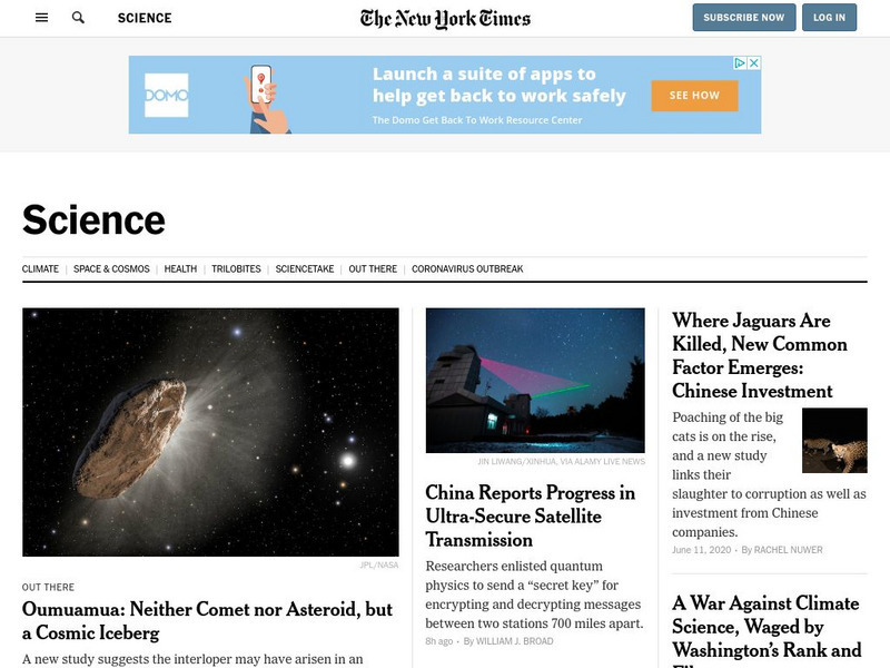 New York Times: Science Website New York Times: Science Website
