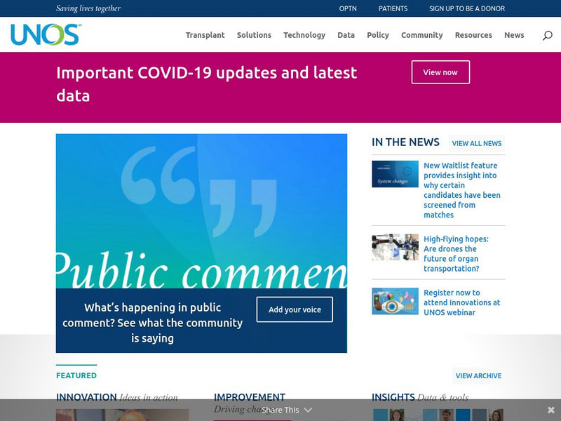 United Network for Organ Sharing Website United Network for Organ Sharing Website