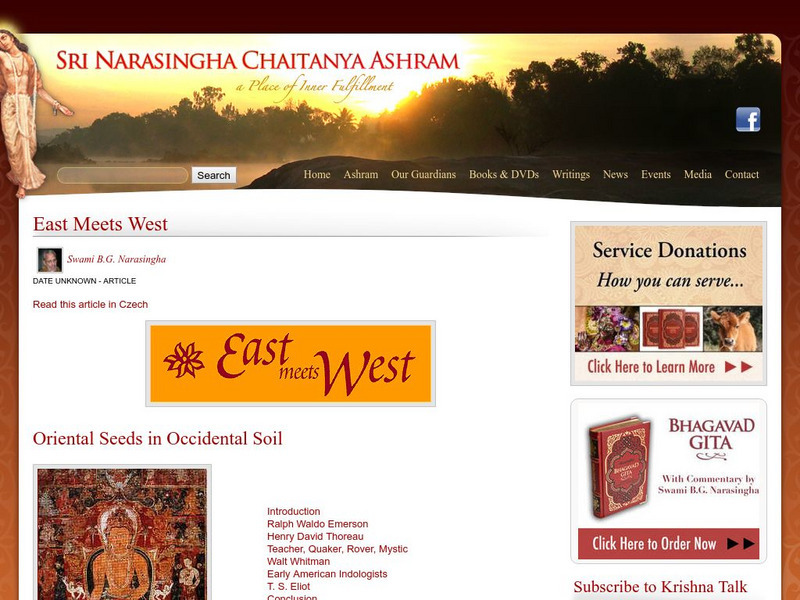 East Meets West: Ralph Waldo Emerson Website East Meets West: Ralph Waldo Emerson Website
