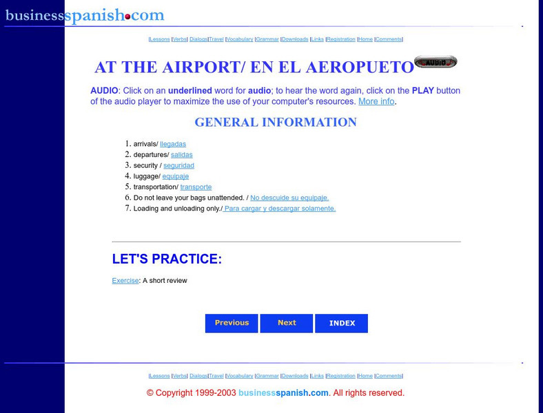 At the Airport: En El Aeropuerto Activity