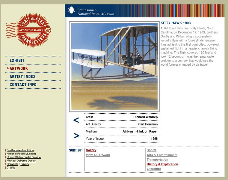 National Postal Museum: Art of the Stamp: Kitty Hawk (1903) Graphic National Postal Museum: Art of the Stamp: Kitty Hawk (1903) Graphic
