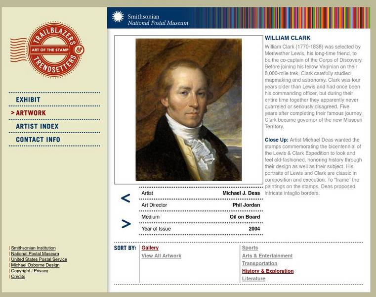 National Postal Museum: Art of the Stamp: William Clark Graphic National Postal Museum: Art of the Stamp: William Clark Graphic