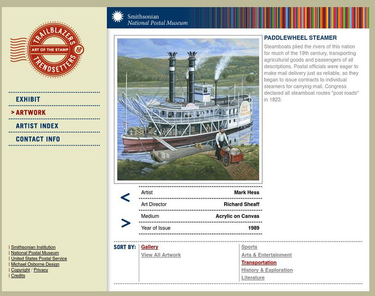 National Postal Museum: Art of the Stamp: Paddlewheel Steamer Graphic National Postal Museum: Art of the Stamp: Paddlewheel Steamer Graphic