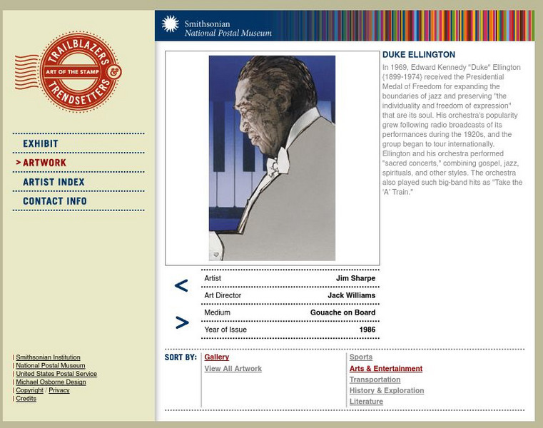 National Postal Museum: Art of the Stamp: Duke Ellington Graphic National Postal Museum: Art of the Stamp: Duke Ellington Graphic