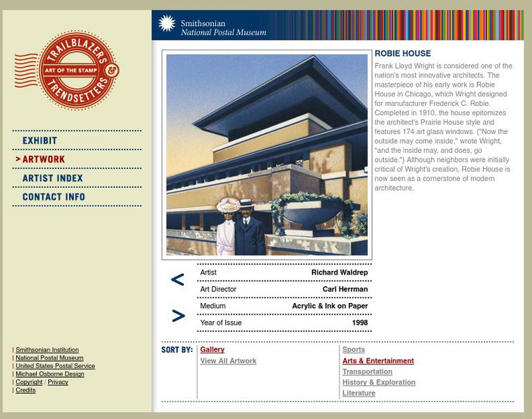 National Postal Museum: Art of the Stamp: Robie House by Frank Lloyd Wright Graphic National Postal Museum: Art of the Stamp: Robie House by Frank Lloyd Wright Graphic