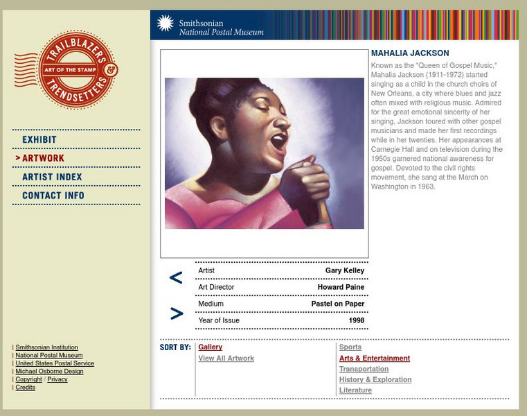 National Postal Museum: Art of the Stamp: Mahalia Jackson Graphic National Postal Museum: Art of the Stamp: Mahalia Jackson Graphic
