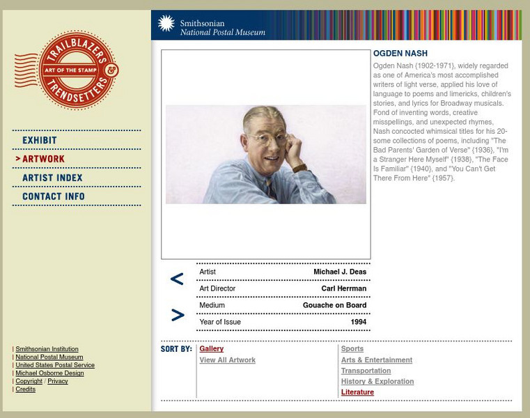National Postal Museum: Art of the Stamp: Ogden Nash Graphic National Postal Museum: Art of the Stamp: Ogden Nash Graphic