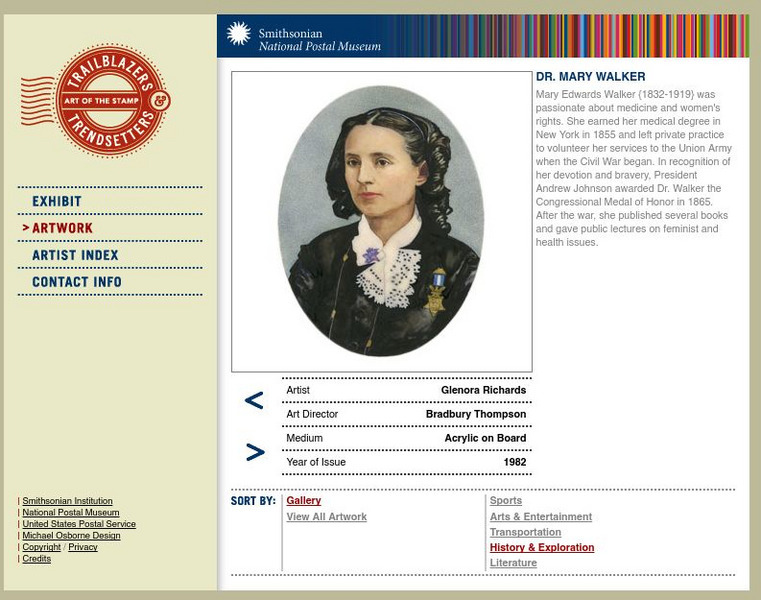 National Postal Museum: Art of the Stamp: Dr. Mary Walker Graphic National Postal Museum: Art of the Stamp: Dr. Mary Walker Graphic