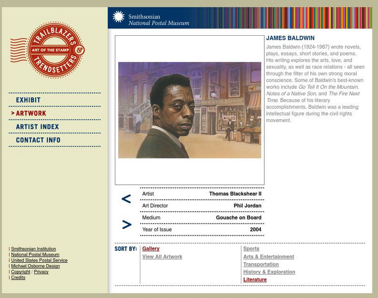 National Postal Museum: Trailblazers and Trendsetters: James Baldwin Graphic National Postal Museum: Trailblazers and Trendsetters: James Baldwin Graphic