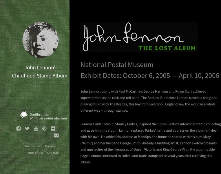 National Postal Museum: John Lennon: Lost [Childhood Stamp] Album Graphic