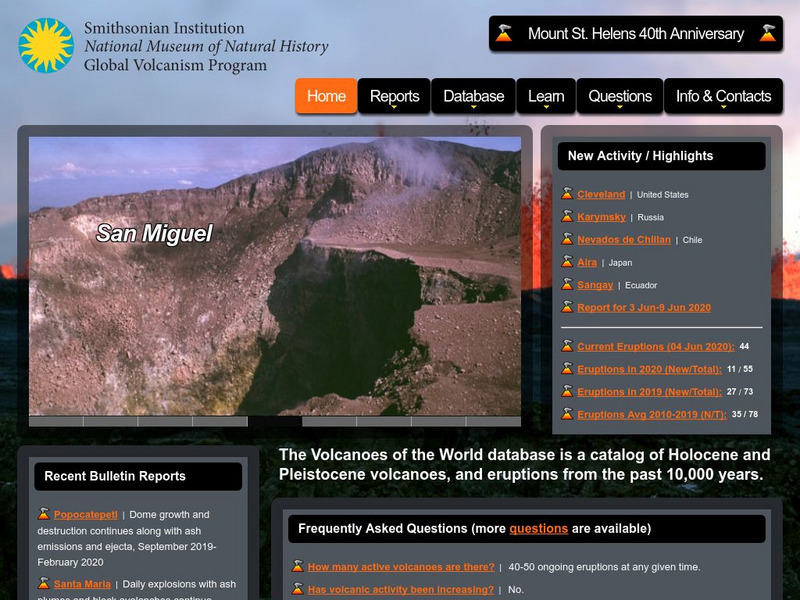 National Museum of Natural History: Global Volcanism Program Website