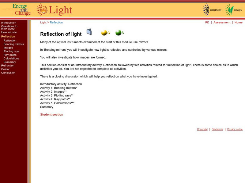 Reflection of Light Activity Reflection of Light Activity