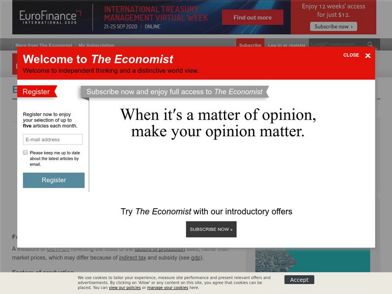 The Economist: Economist: Economics a Z Term Handout The Economist: Economist: Economics a Z Term Handout