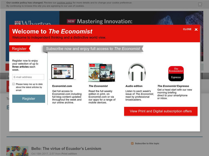 The Economist: Ecuador Website