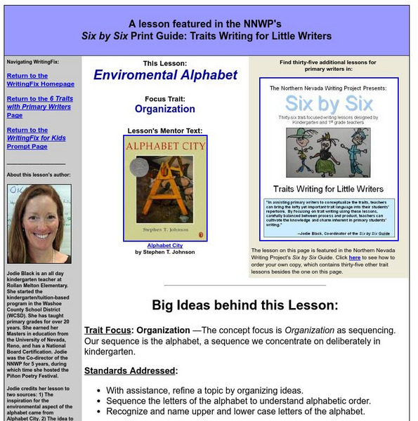 Writing Fix: Environmental Alphabet Lesson Plan Writing Fix: Environmental Alphabet Lesson Plan