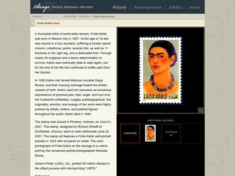National Postal Museum: Frida Kahlo Issue Website National Postal Museum: Frida Kahlo Issue Website