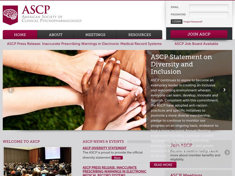 American Society of Clinical Psychopharmacology Website