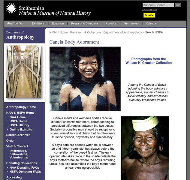 National Museum of Natural History: Canela Body Adornment Activity National Museum of Natural History: Canela Body Adornment Activity