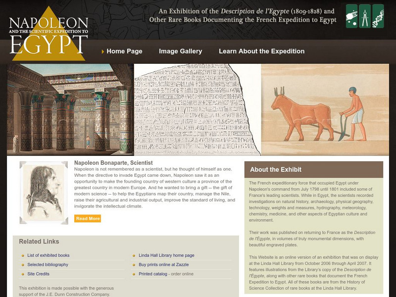 Linda Hall Library of Science: Napoleon and the Scientific Expedition to Egypt Website Linda Hall Library of Science: Napoleon and the Scientific Expedition to Egypt Website