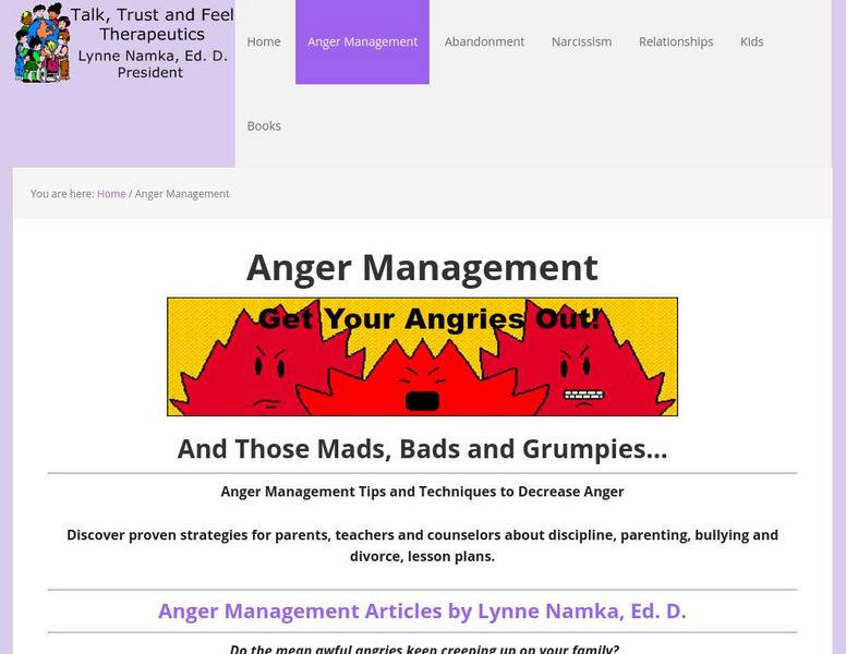 Talk, Trust and Feel Therapeutics: Anger Management: Get Your Angries Out! Handout Talk, Trust and Feel Therapeutics: Anger Management: Get Your Angries Out! Handout