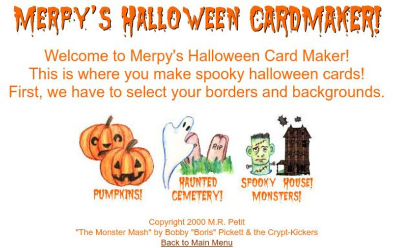 Merpy: Merpy's Halloween Card Maker Activity
